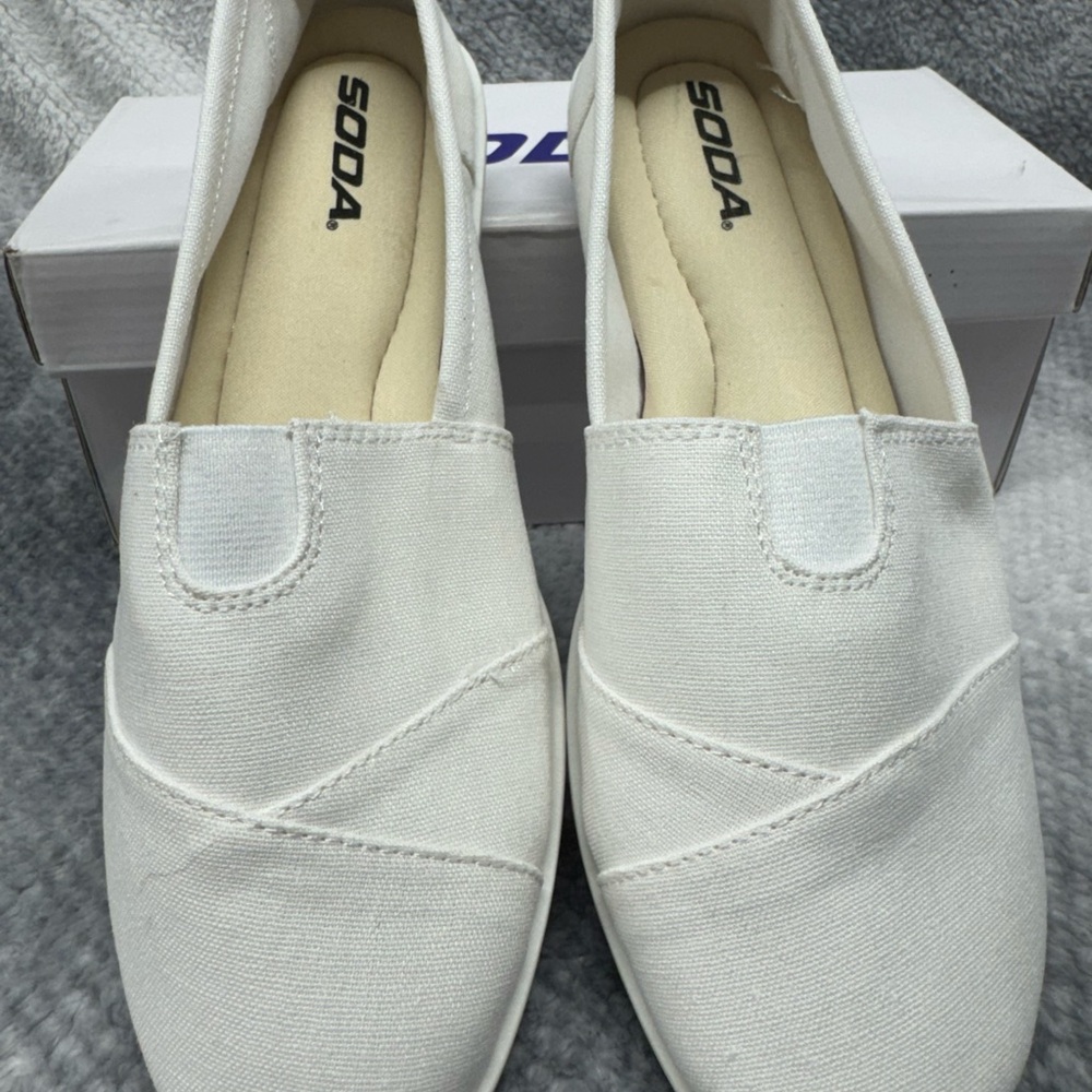 Soda Classic White Canvas Slip-Ons